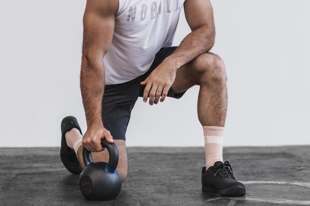 Nobull Crew Men's Socks Rose White | Australia (OQ7892)